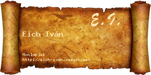 Eich Iván névjegykártya